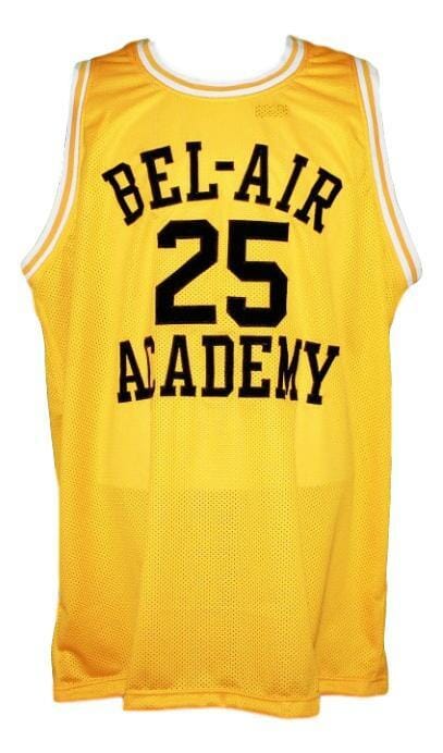Carlton Banks #25 Bel-Air Academy Basketball Jersey New Sewn Yellow - Image 2
