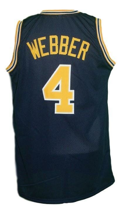 Chris Webber #4 College Basketball Jersey Sewn Navy Blue