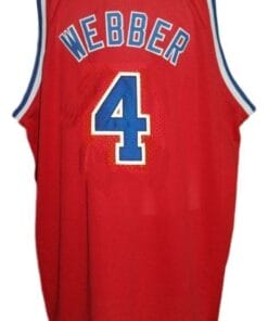 Chris Webber #4 Washington Retro Basketball Jersey Sewn Red