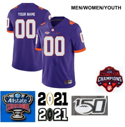 Clemson Tigers Jersey Customize Legend Stitched College Football Jersey Purple