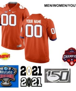 Clemson Custom Football Jersey Stitched NCAA Orange