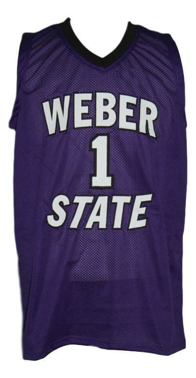 Damian Lillard #1 Custom College Basketball Jersey New Sewn Purple - Image 2
