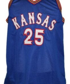 Alternative view of Danny Manning #25 Custom College Basketball Jersey New Sewn Blue