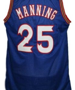 Danny Manning #25 Custom College Basketball Jersey New Sewn Blue