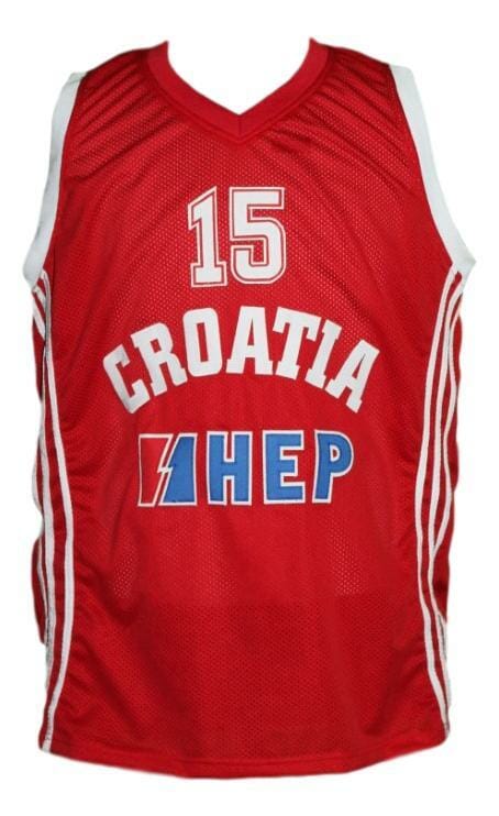 Dario Saric Croatia Basketball Jersey New Sewn Red - Image 2