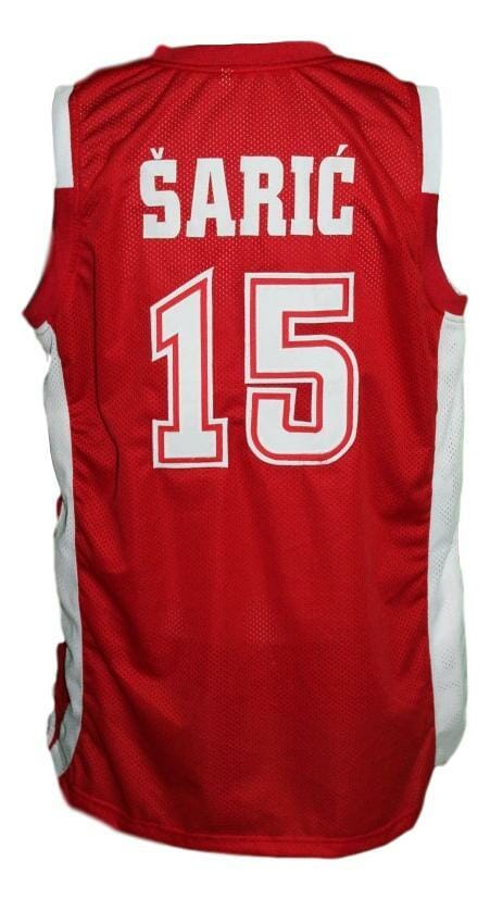Dario Saric Croatia Basketball Jersey New Sewn Red