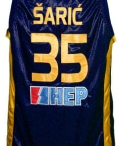Dario Saric #35 KK Zagreb Croatia Basketball Jersey New Sewn Navy Blue