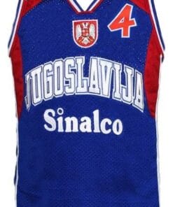 Alternative view of Dejan Bodiroga Jugoslavija Yugoslavia Basketball Jersey New Sewn Blue