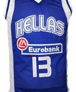 Dimitris Diamantidis #13 Greece Custom Basketball Jersey Blue
