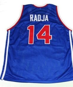 Dino Radja #14 Jugoslavija Yugoslavia Basketball Jersey Blue