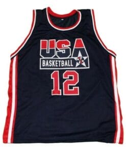 Dominique Wilkins #12 Team USA Basketball Jersey Navy Blue