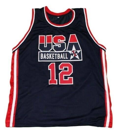 Dominique Wilkins #12 Team USA Basketball Jersey Navy Blue
