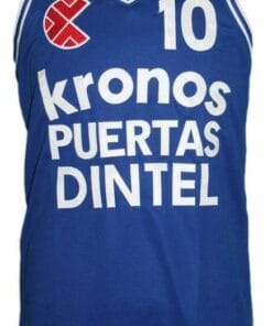 Drazen Petrovic Kronos Puertas Dintel Euro Basketball Jersey Blue
