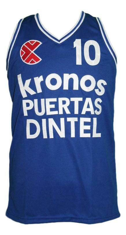 Drazen Petrovic Kronos Puertas Dintel Euro Basketball Jersey Blue