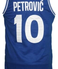 Drazen Petrovic Kronos Puertas Dintel Euro Basketball Jersey Blue