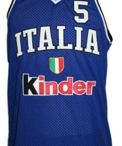 Gianluca Basile #5 Italia Basketball Jersey Blue