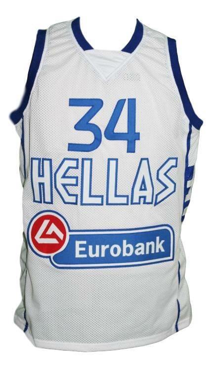 Giannis Antetokounmpo #34 Greece Basketball Jersey White