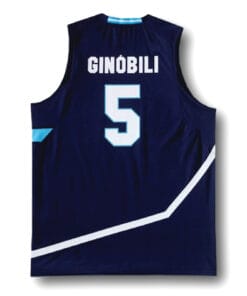 Manu Ginobili #5 Team Argentina Basketball Jersey Navy Blue