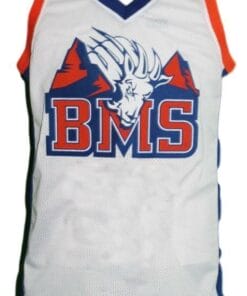 Alternative view of Alex Moran #7 Blue Mountain State Basketball Jersey Sewn White