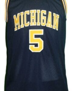 Jalen Rose #5 College Basketball Jersey Navy Blue