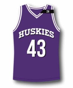 Alternative view of K. Tyler #43 Huskies The 6th Basketball Jersey Purple