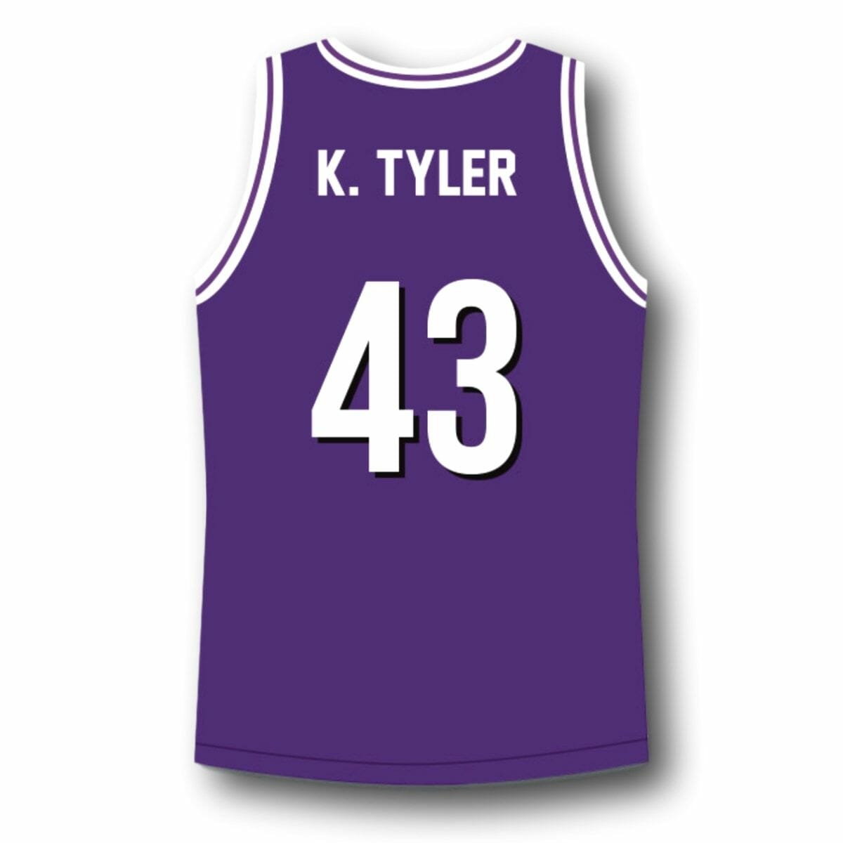 K. Tyler #43 Huskies The 6th Basketball Jersey Purple