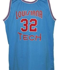 Alternative view of Karl Malone #32 College Basketball Jersey Sewn Light Blue