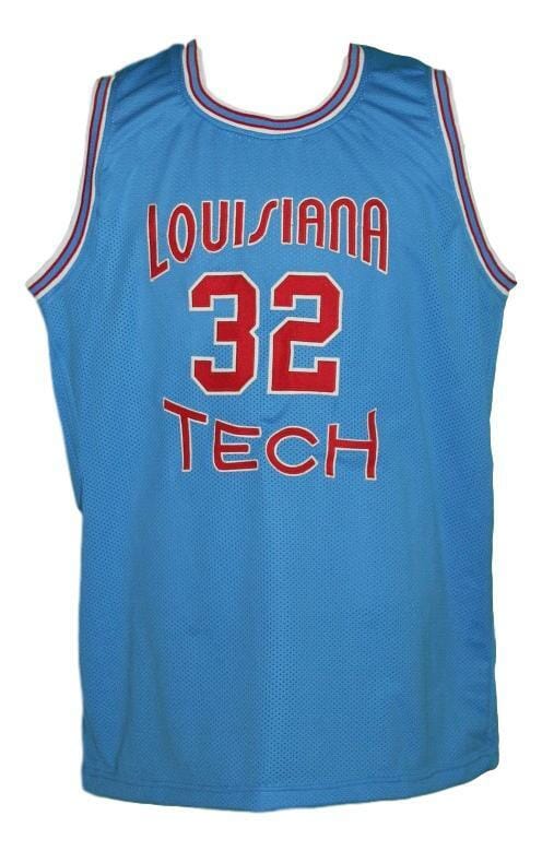 Karl Malone #32 College Basketball Jersey Sewn Light Blue - Image 2