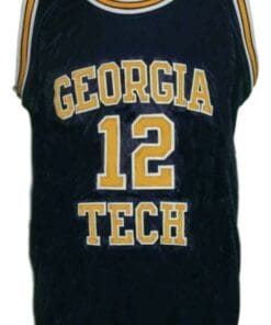 Alternative view of Kenny Anderson #12 College Basketball Jersey Sewn Navy Blue