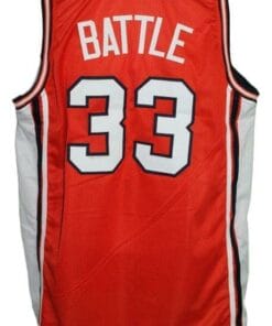 Kenny Battle #33 Custom College Basketball Jersey New Sewn Orange