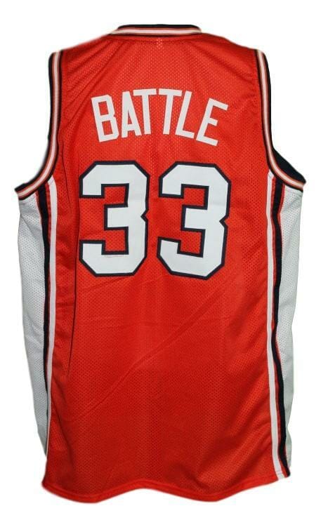 Kenny Battle #33 Custom College Basketball Jersey New Sewn Orange