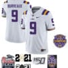 LSU Tigers #9 Joe Burreaux Jersey Football White