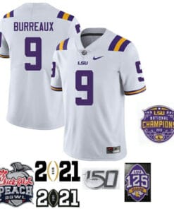 LSU Tigers #9 Joe Burreaux Jersey Football White