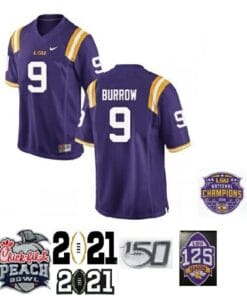 LSU Tigers #9 Joe Burrow Stiched Football Purple Jersey