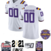 Custom LSU Jersey Name and Number NCAA Football Jerseys White