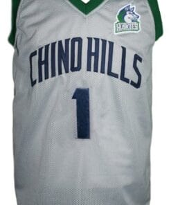 Alternative view of Lamelo Ball #1 Chino Hills Huskies Basketball Jersey Grey