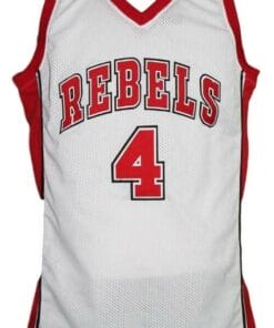 Alternative view of Larry Johnson #4 College Basketball Jersey White