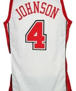 Larry Johnson #4 College Basketball Jersey White