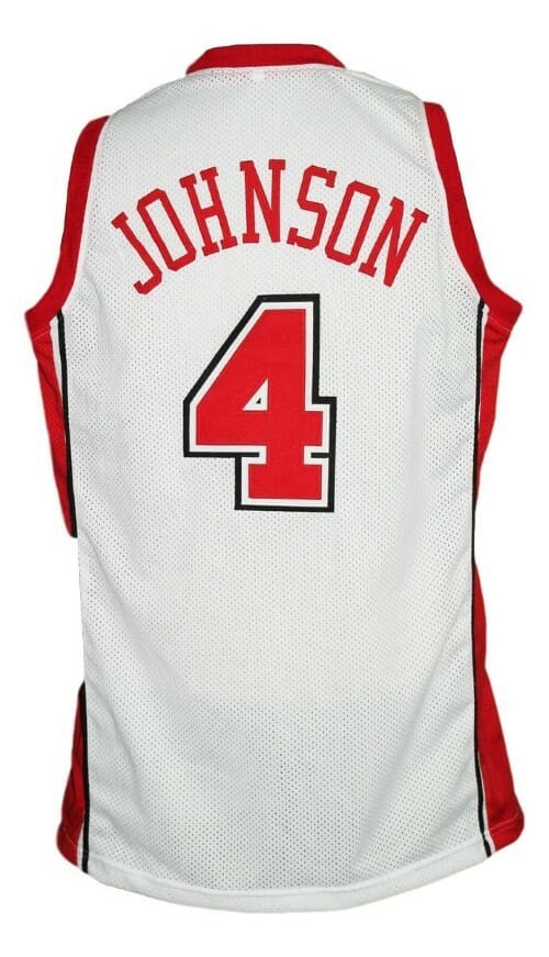 Larry Johnson #4 College Basketball Jersey White