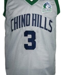 Alternative view of Liangelo Ball #3 Chino Hills Huskies Basketball Jersey Grey