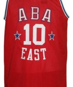 Alternative view of Louis Dampier #10 Aba East All Star Basketball Jersey Red