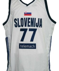 Alternative view of Luka Doncic #77 Slovenia Basketball Jersey White