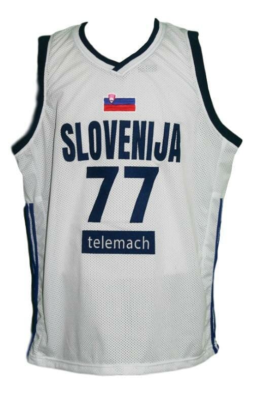 Luka Doncic #77 Slovenia Basketball Jersey White - Image 2