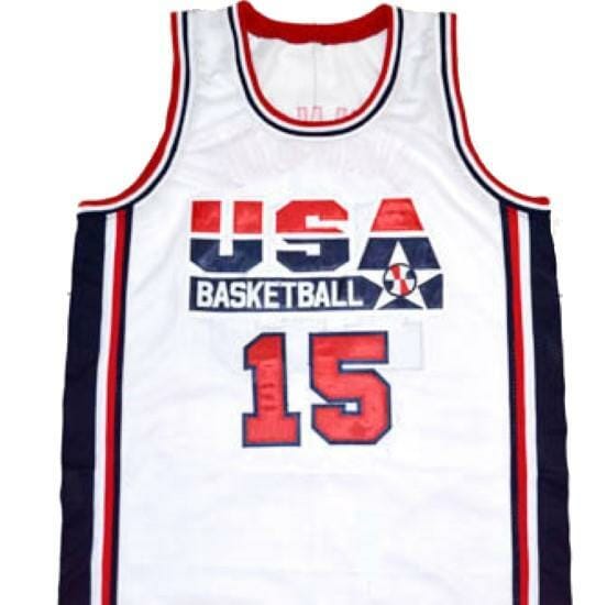 Magic Johnson #15 Team USA Basketball Jersey White - Image 2