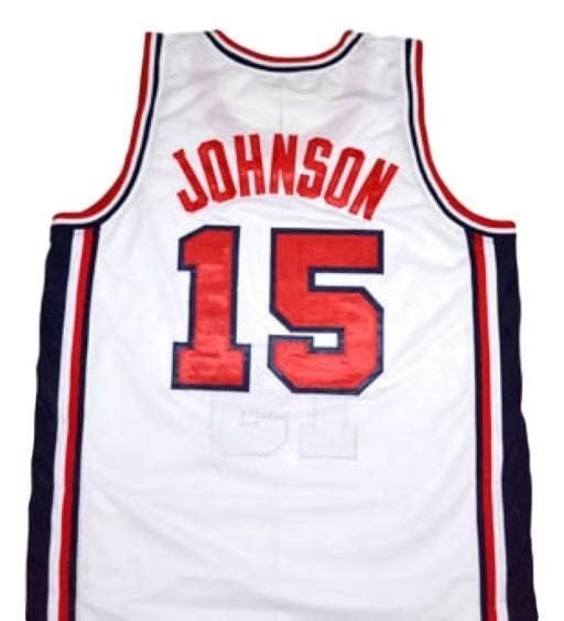 Magic Johnson #15 Team USA Basketball Jersey White