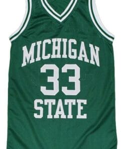 Alternative view of Magic Johnson #33 Michigan State Basketball Jersey Green