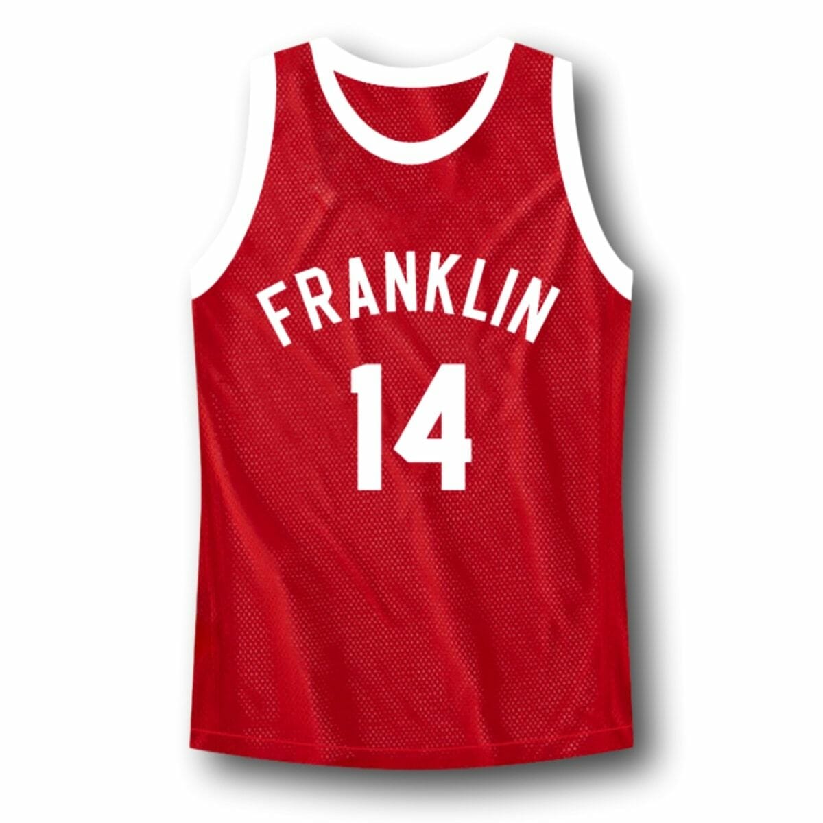 Manigault #14 Franklin High School Rebound Basketball Jersey Red - Image 2