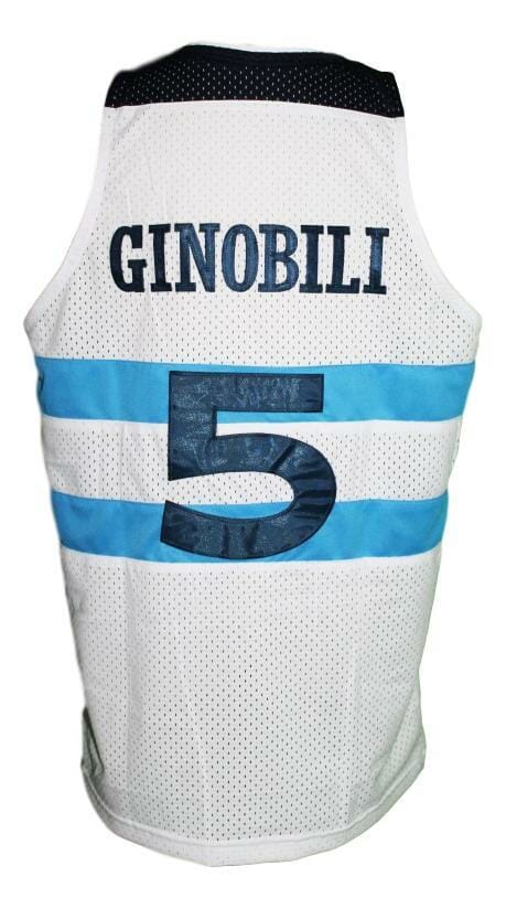 Manu Ginobili #5 Team Argentina Custom Basketball Jersey White