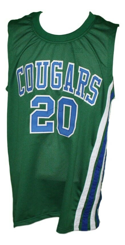Marc Calvin #20 Carolina Cougars Retro Aba Basketball Jersey Green - Image 2
