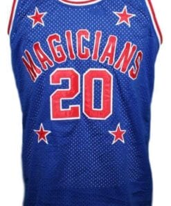 Alternative view of Mark Haynes #20 Harlem Magicians Basketball Jersey Sewn Blue